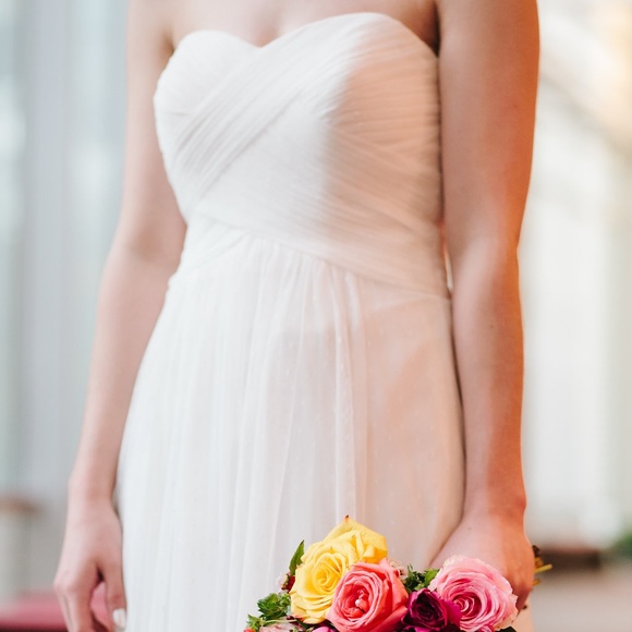 Empire Waist White Wedding Gown - Picture 2 of 6